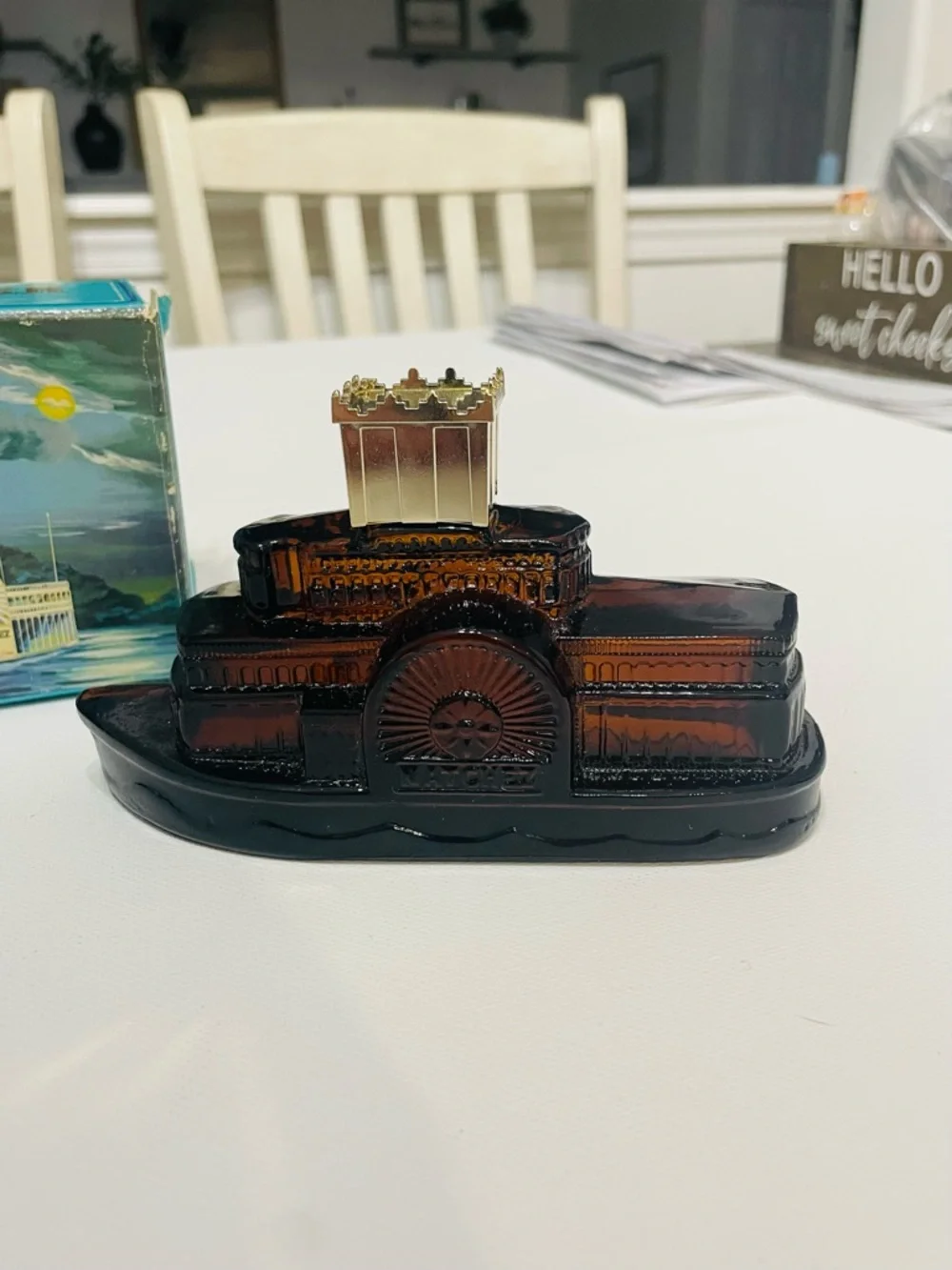 NWT AVON Vintage 1970s Side Wheeler Steamboat Decanter‎ After Shave